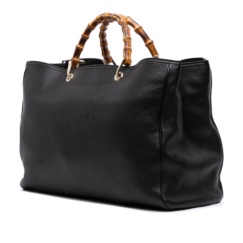 Gucci Large Calfskin Bamboo Shopper Satchel - 2