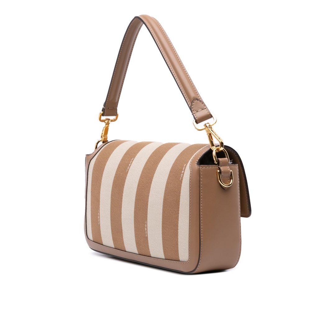 Fendi Pequin Canvas Baguette Satchel - 2