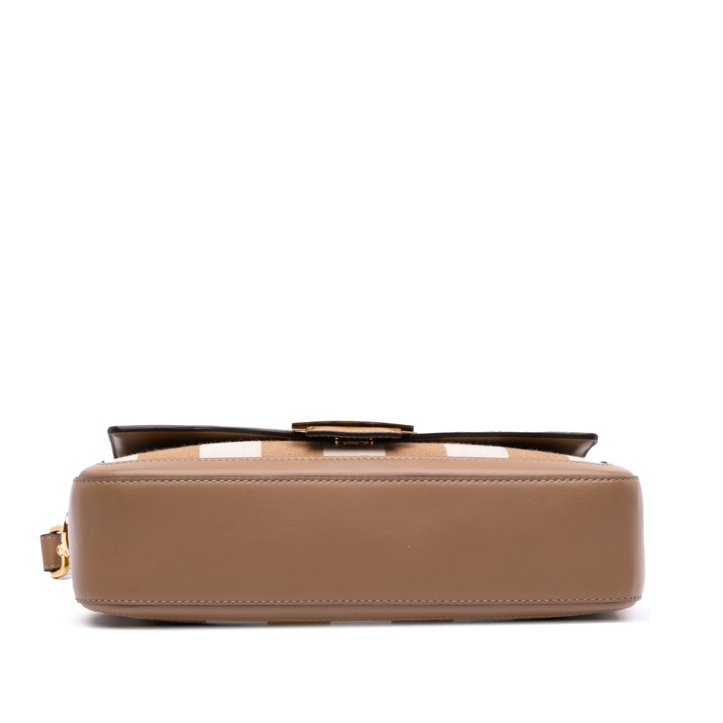 Fendi Pequin Canvas Baguette Satchel - 3