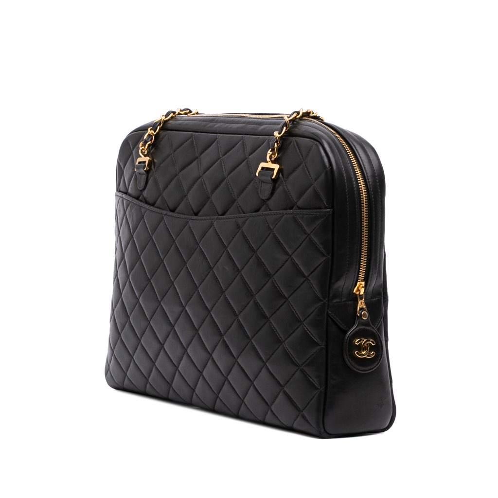 Chanel Quilted Lambskin Shoulder Bag - Back view