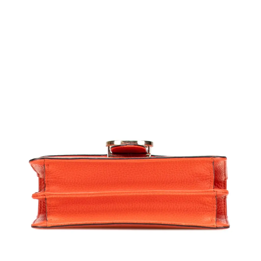 Gucci Small Dollar Calfskin Interlocking G Crossbody Orange Leather Very good - Inside View