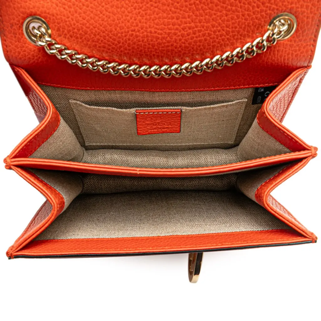 Gucci Small Dollar Calfskin Interlocking G Crossbody Orange Leather Very good - Model View