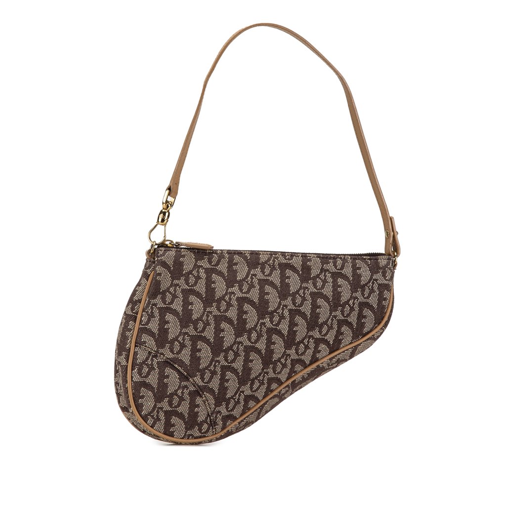 Dior Mini Diorissimo Canvas Saddle Pochette - Back view