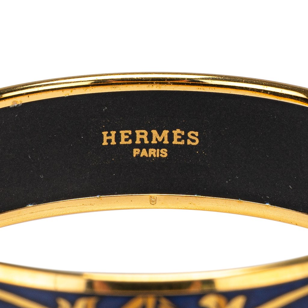 Hermès Wide Enamel Cloisonne Bangle 65 - 4