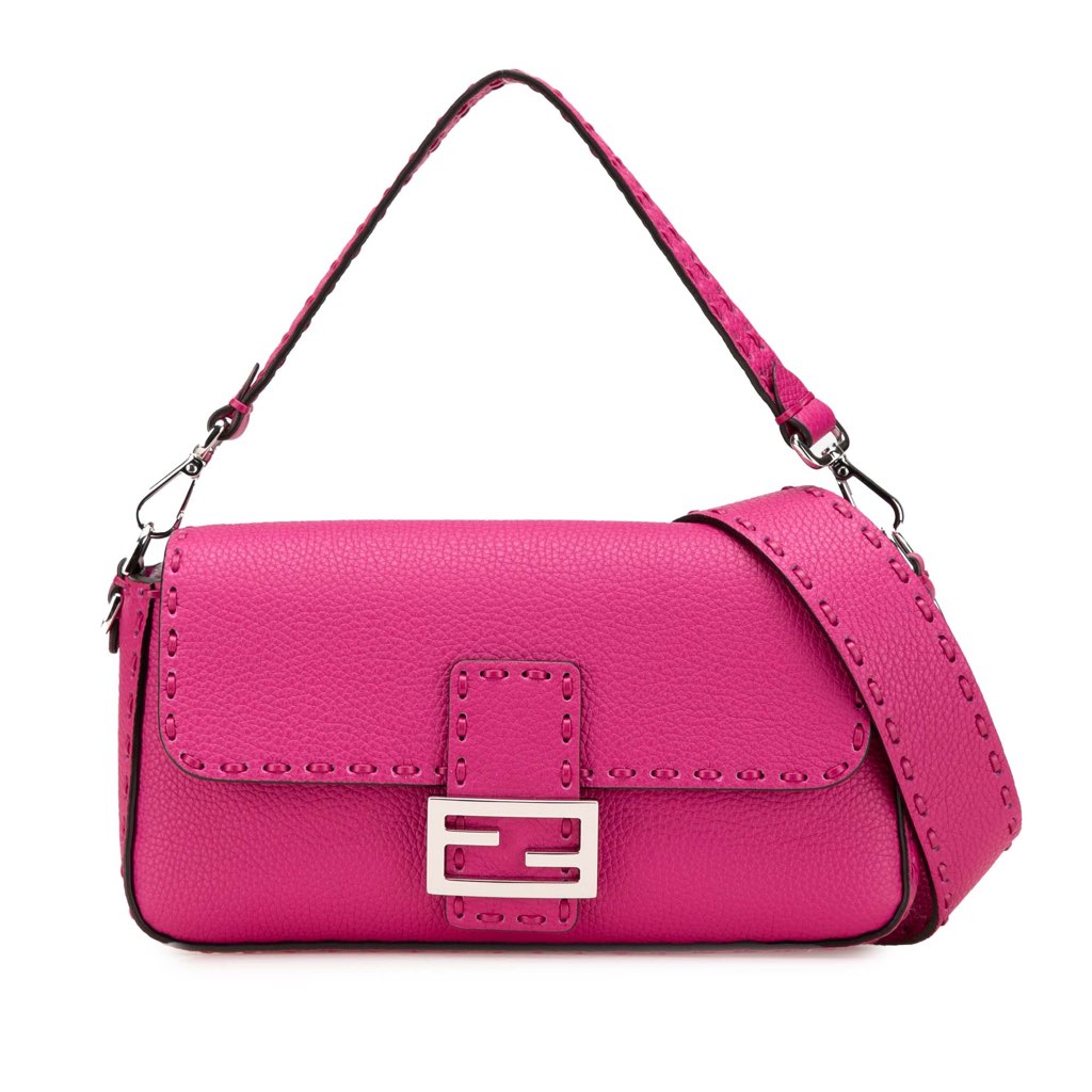 Fendi Leather Selleria Baguette Satchel