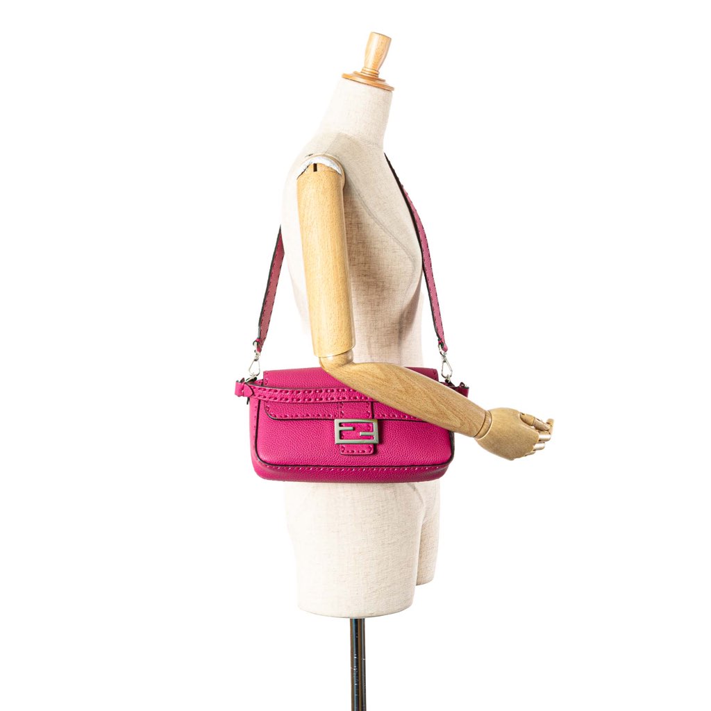 Fendi Leather Selleria Baguette Satchel - Image 13