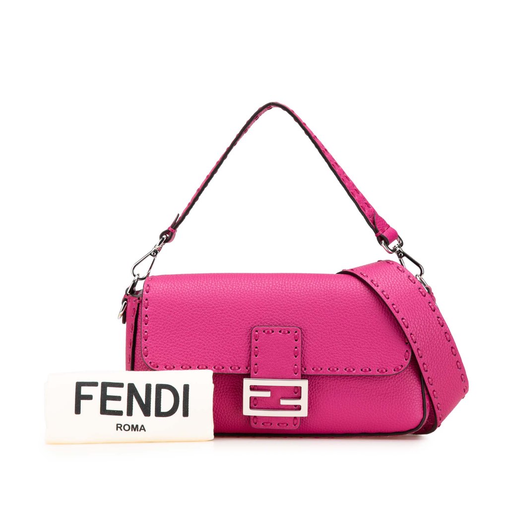 Fendi Leather Selleria Baguette Satchel - Image 14