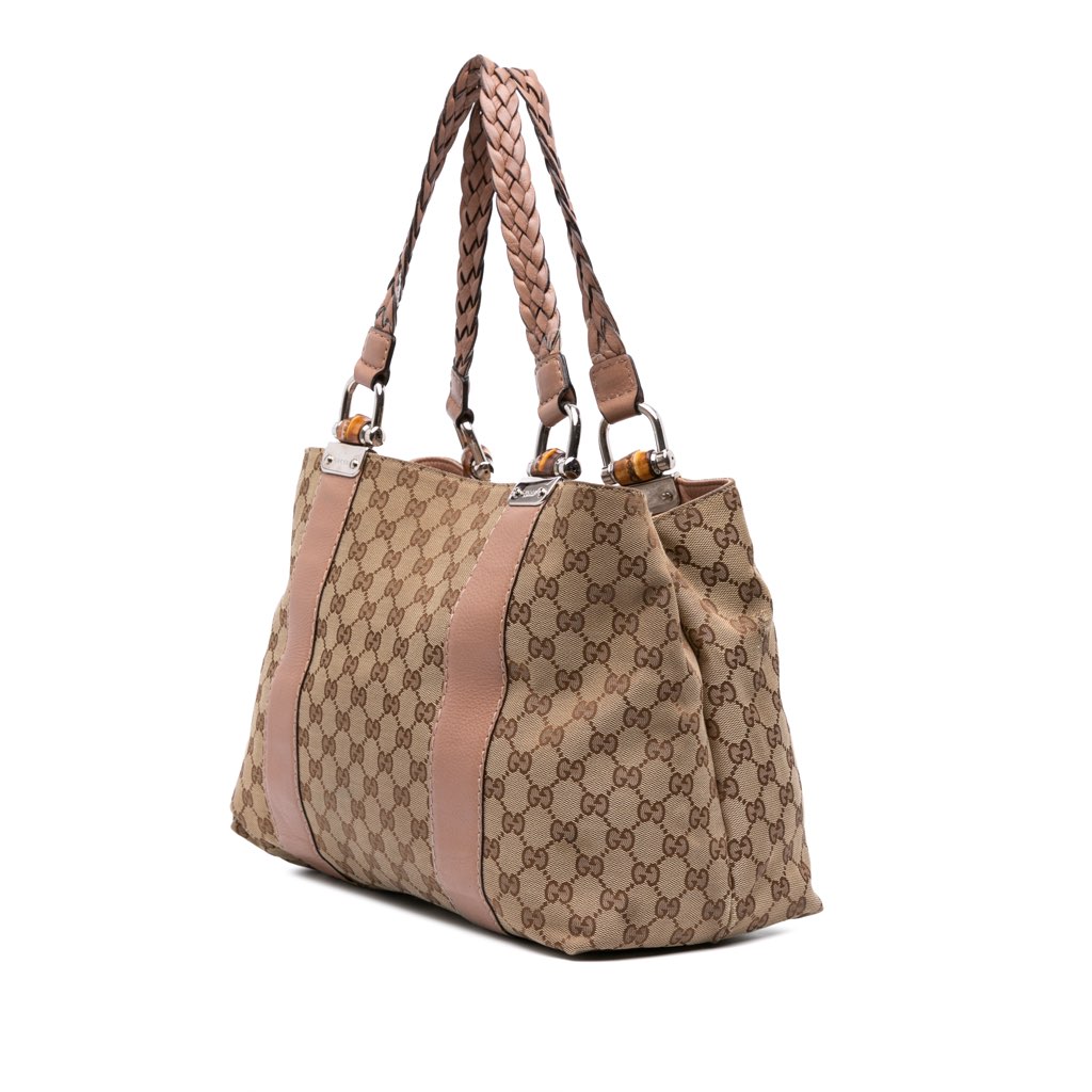 Gucci Medium GG Canvas Bamboo Libeccio Tote - 2