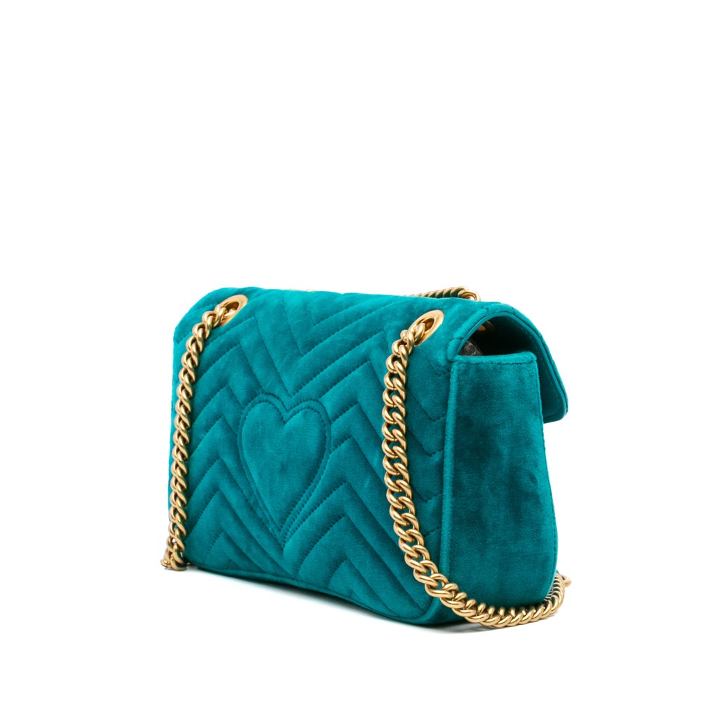 Gucci Small GG Marmont Matelasse Velvet Flap Crossbody - 2