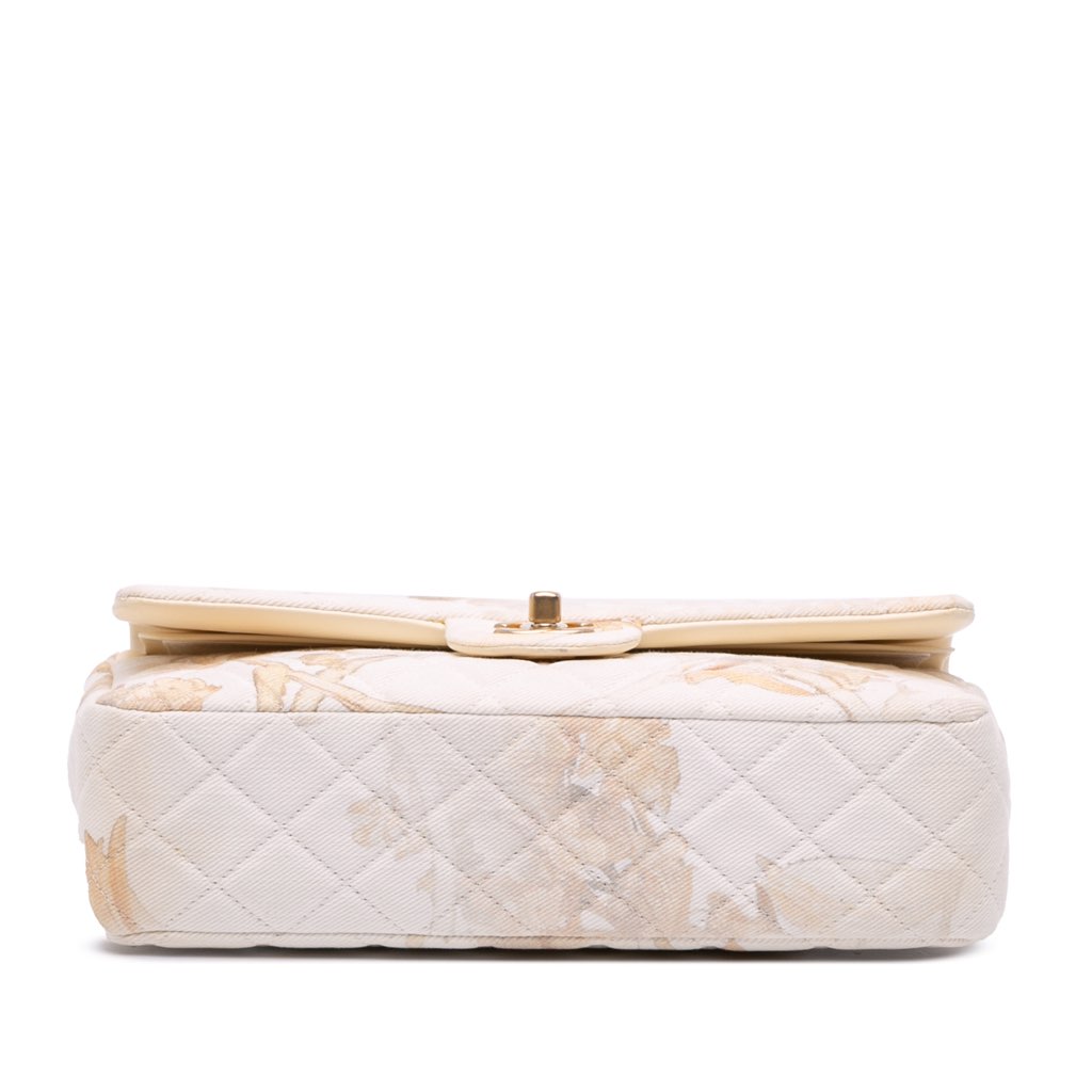 Chanel Medium Classic Printed Denim Floral Double Flap - Image 6