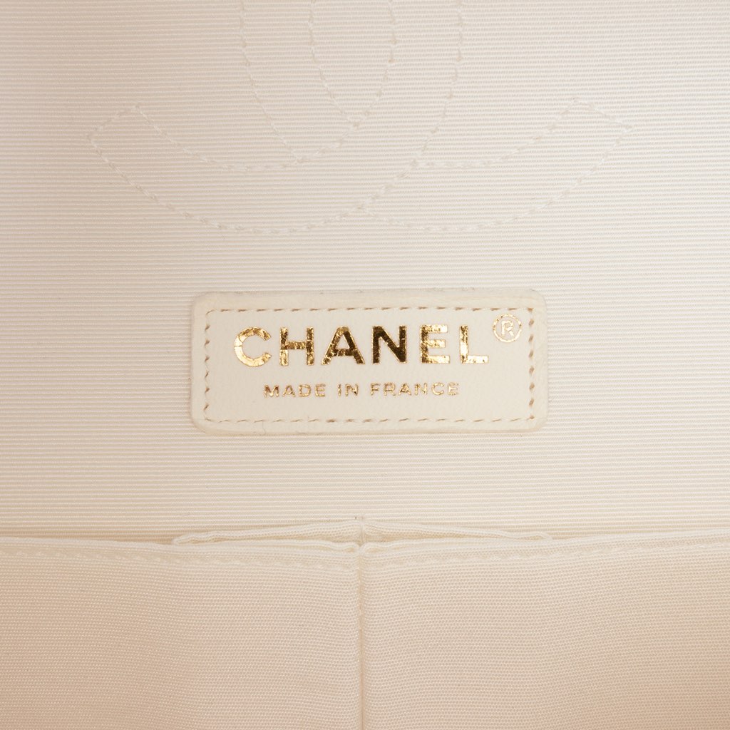 Chanel Medium Classic Printed Denim Floral Double Flap - Side view