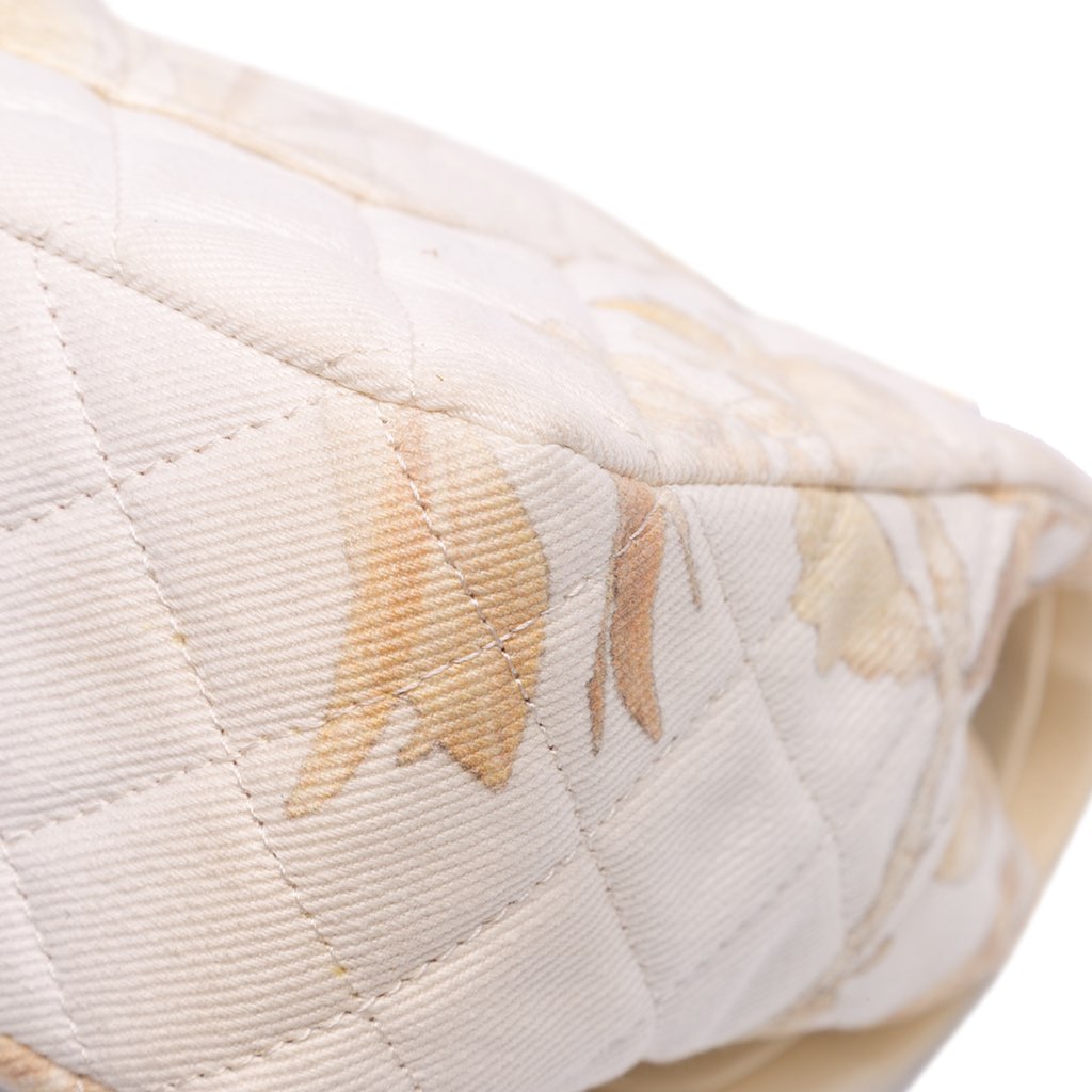 Chanel Medium Classic Printed Denim Floral Double Flap - Image 12