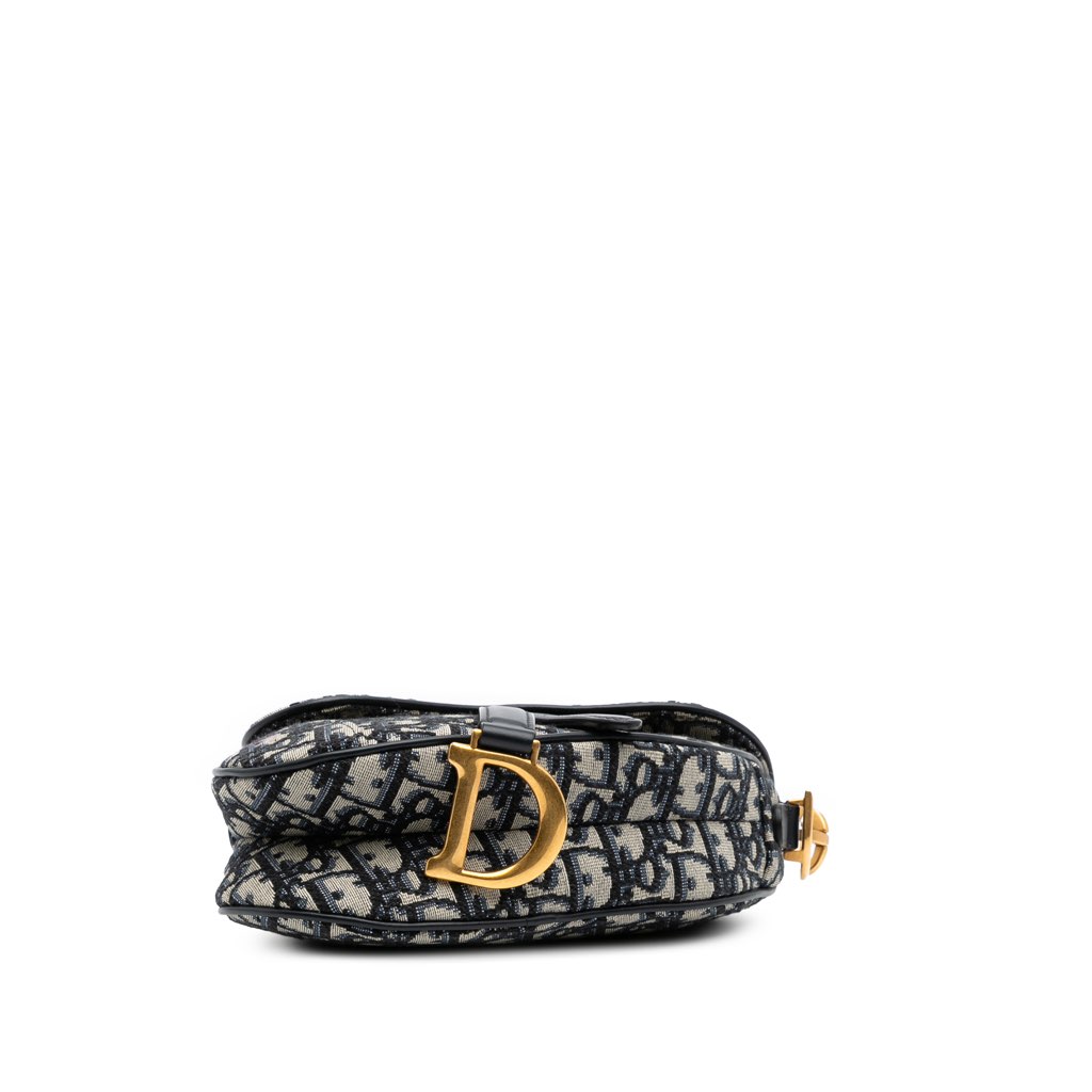 Dior Mini Oblique Canvas Saddle Bag - Image 6