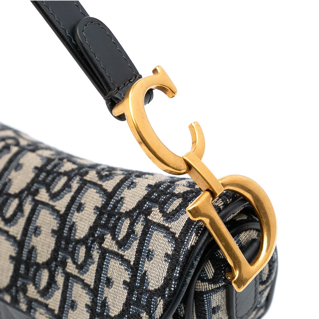 Dior Mini Oblique Canvas Saddle Bag - Detail 2