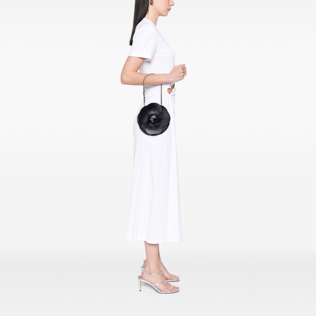 Chanel Lambskin and Satin Camellia Flower Evening Bag - Image 12