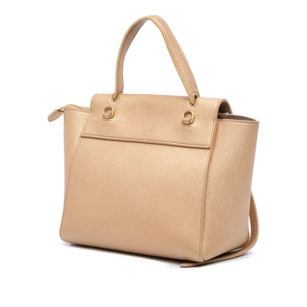 Celine Nano Grained Calfskin Belt Bag Gold Leather Good - Back View