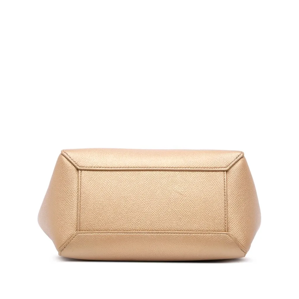 Celine Nano Grained Calfskin Belt Bag Gold Leather Good - Inside View