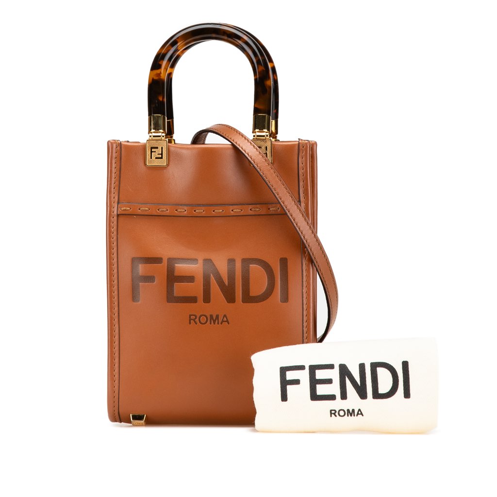 Fendi Mini Leather Sunshine Shopper Tote - Image 16