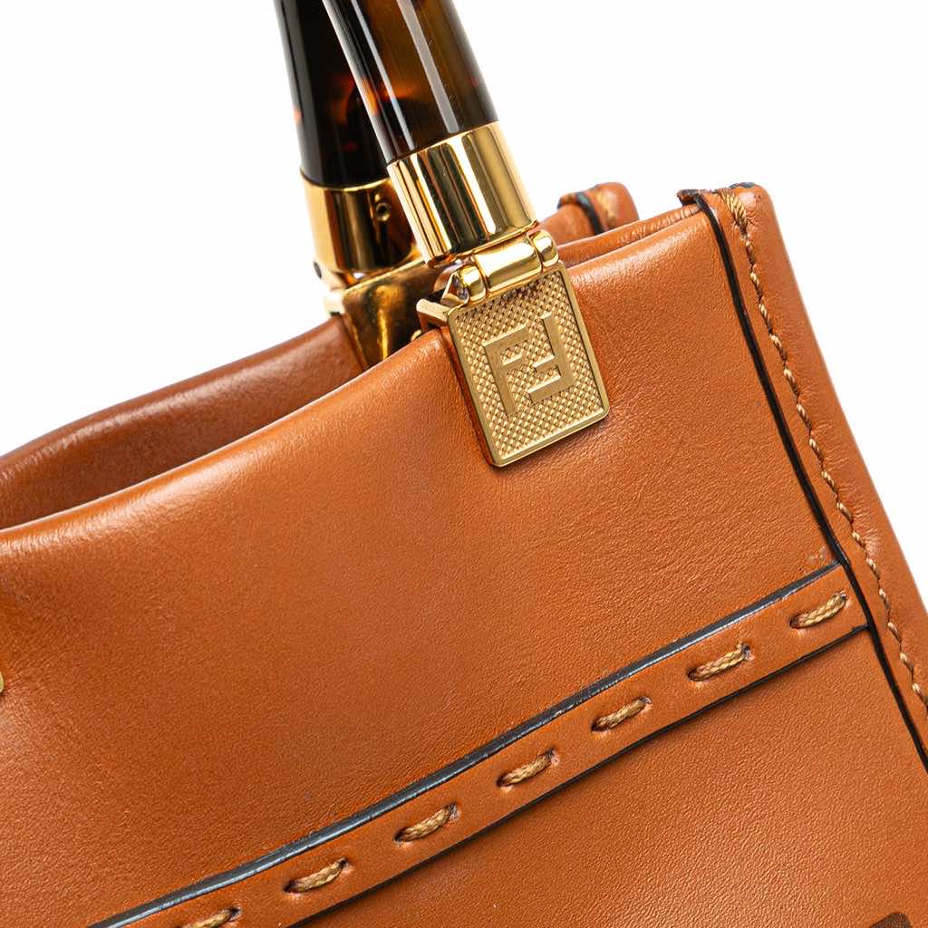 Fendi Mini Leather Sunshine Shopper Tote - Image 12