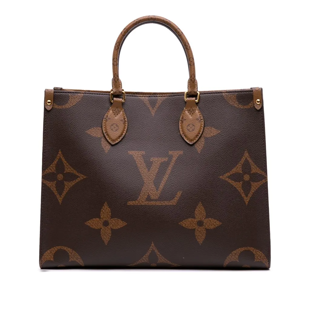 Louis Vuitton Monogram Giant OnTheGo MM Brown Canvas Good - Front View