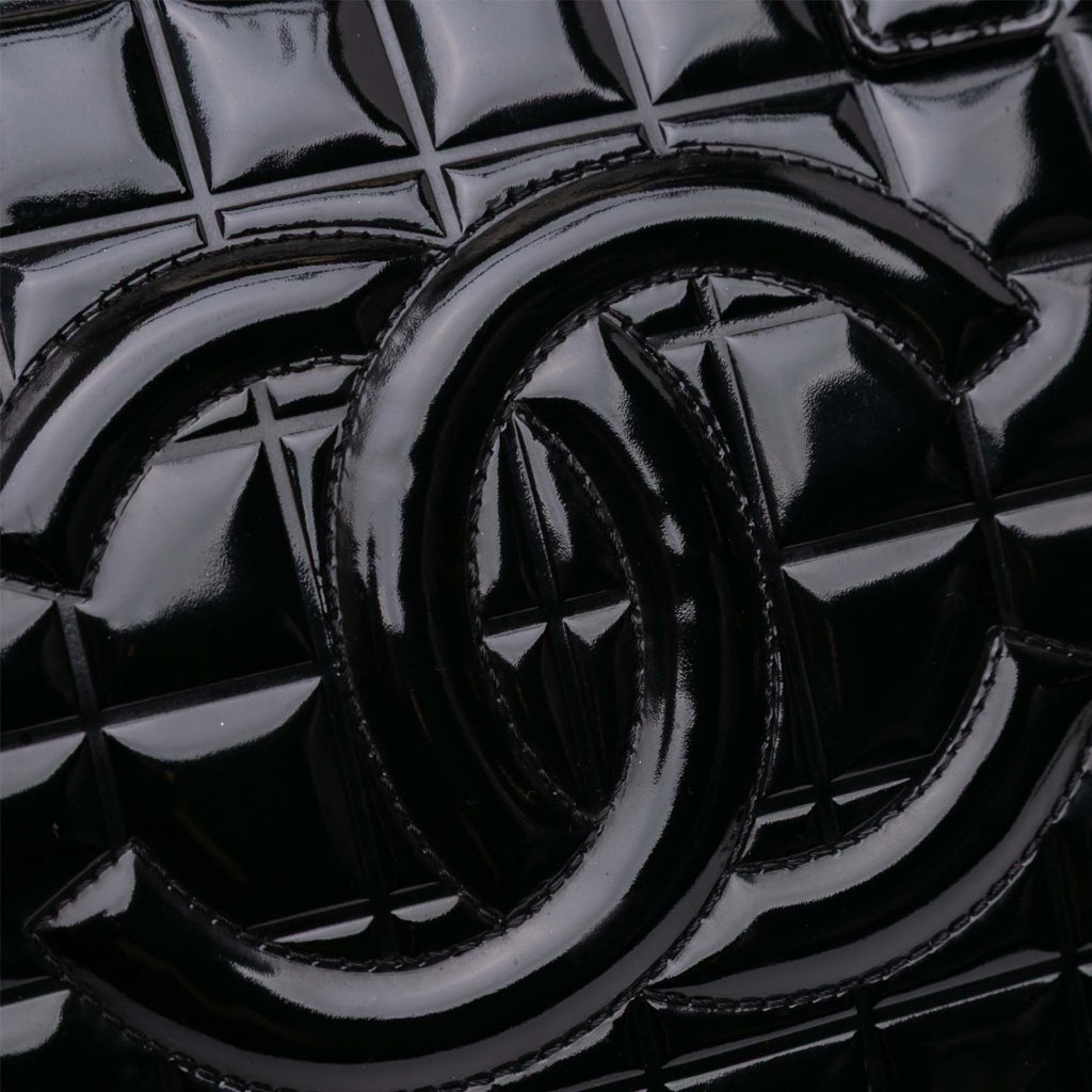 Chanel CC Chocolate Bar Patent Bowler Bag - 5