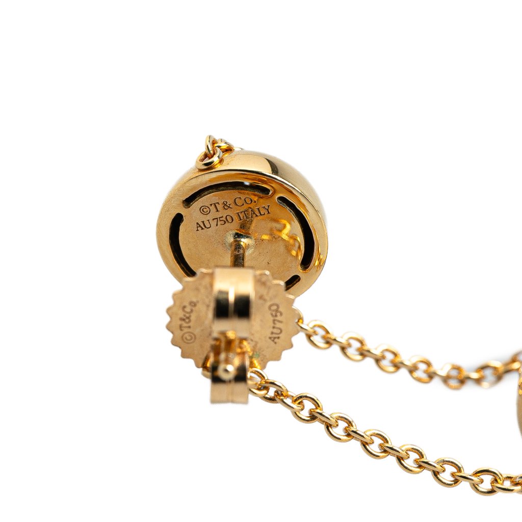 Tiffany & Co 18K Yellow Gold Triple Drop Push Back Earrings - 3