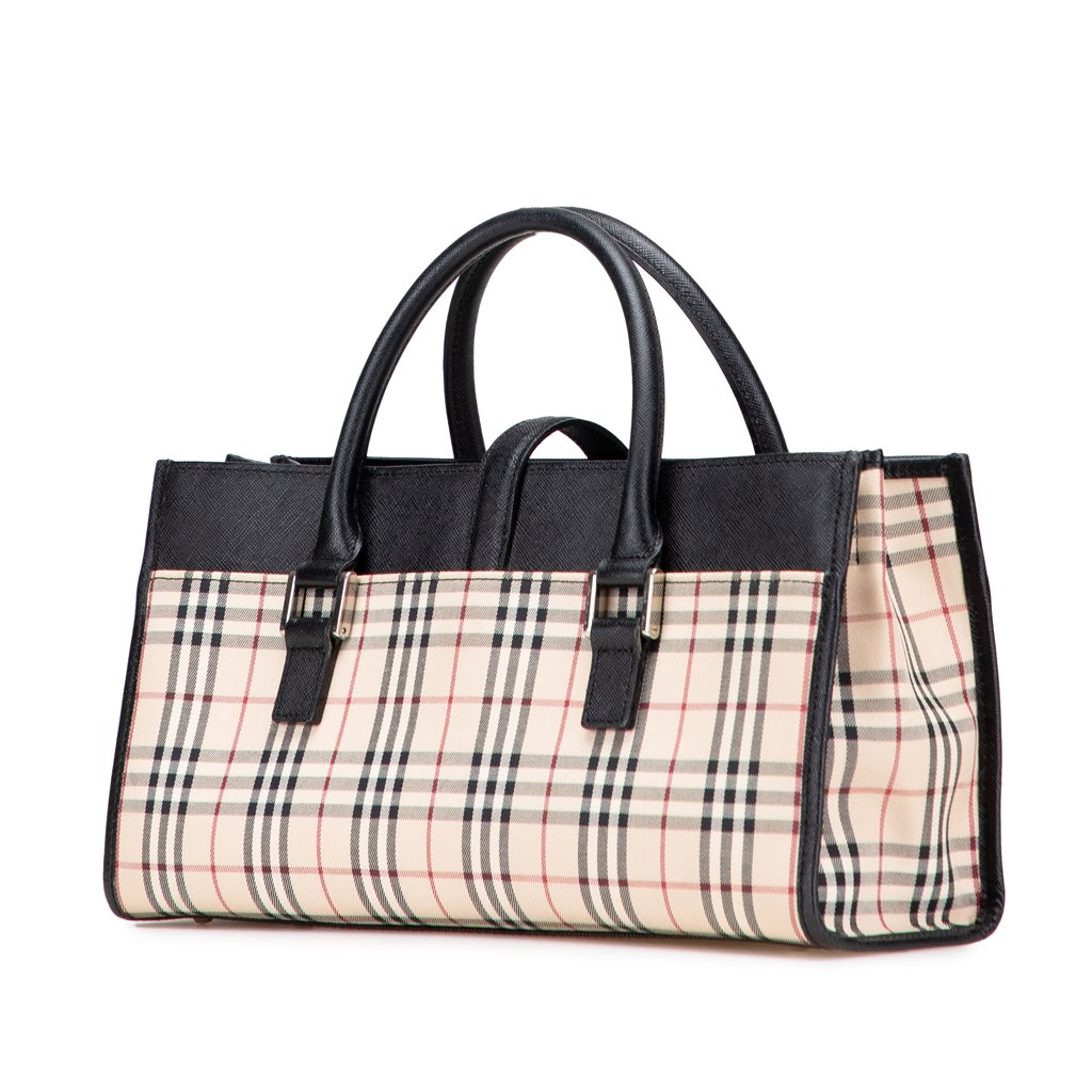 Burberry House Check Canvas Handbag - Back view