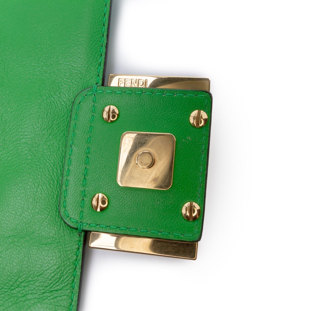 Fendi Mini Zucca Embossed Leather Baguette Satchel - Image 10