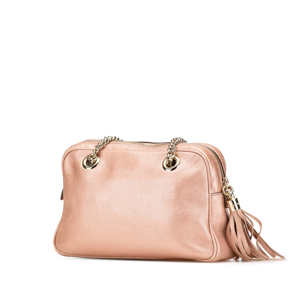 Gucci Leather Soho Chain Zip Shoulder Bag - Back view