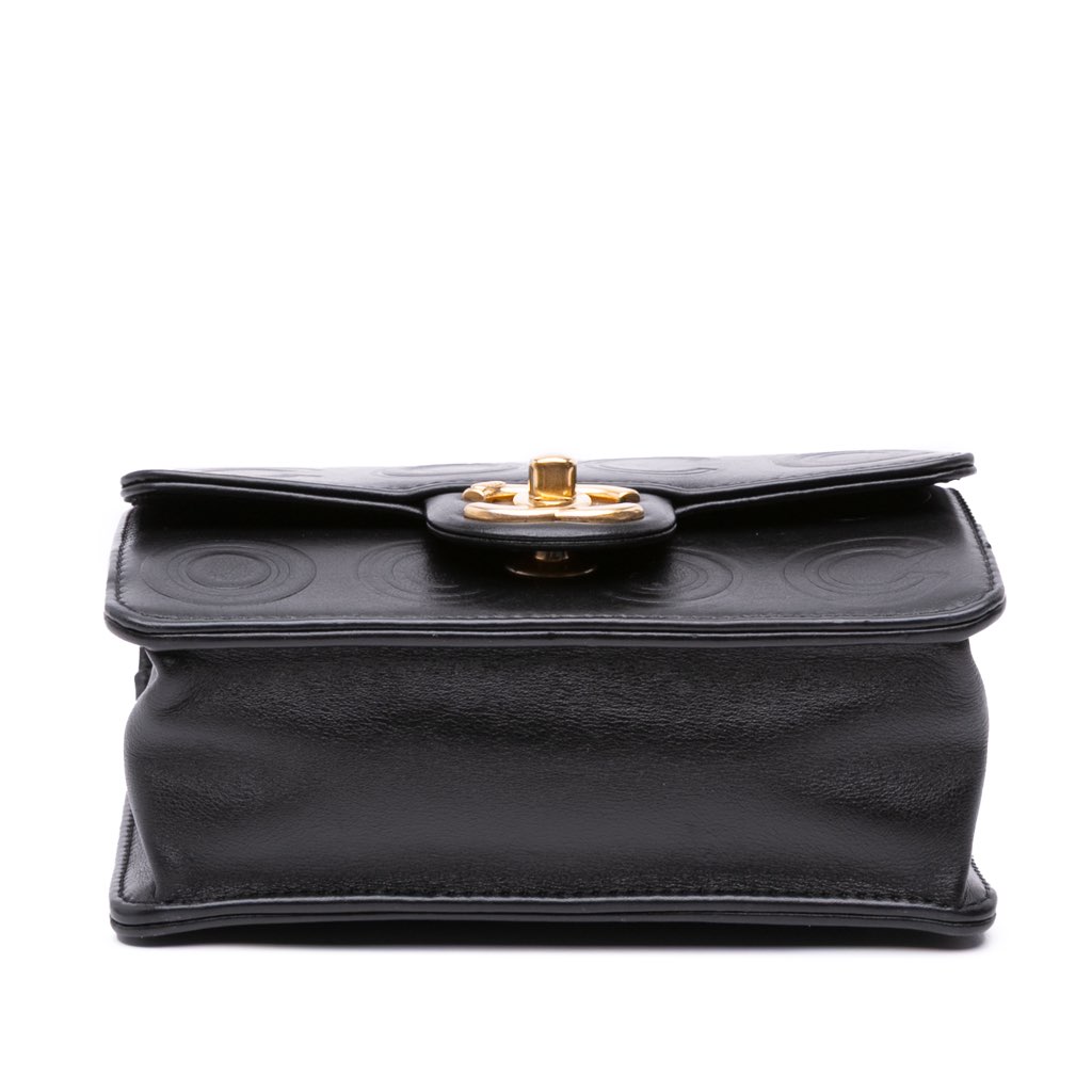 Chanel Mini Square Calfskin Coco Embossed Flap - Image 6