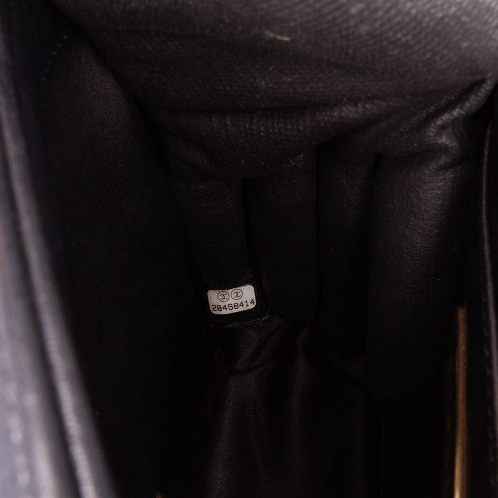 Chanel Mini Square Calfskin Coco Embossed Flap - Side view