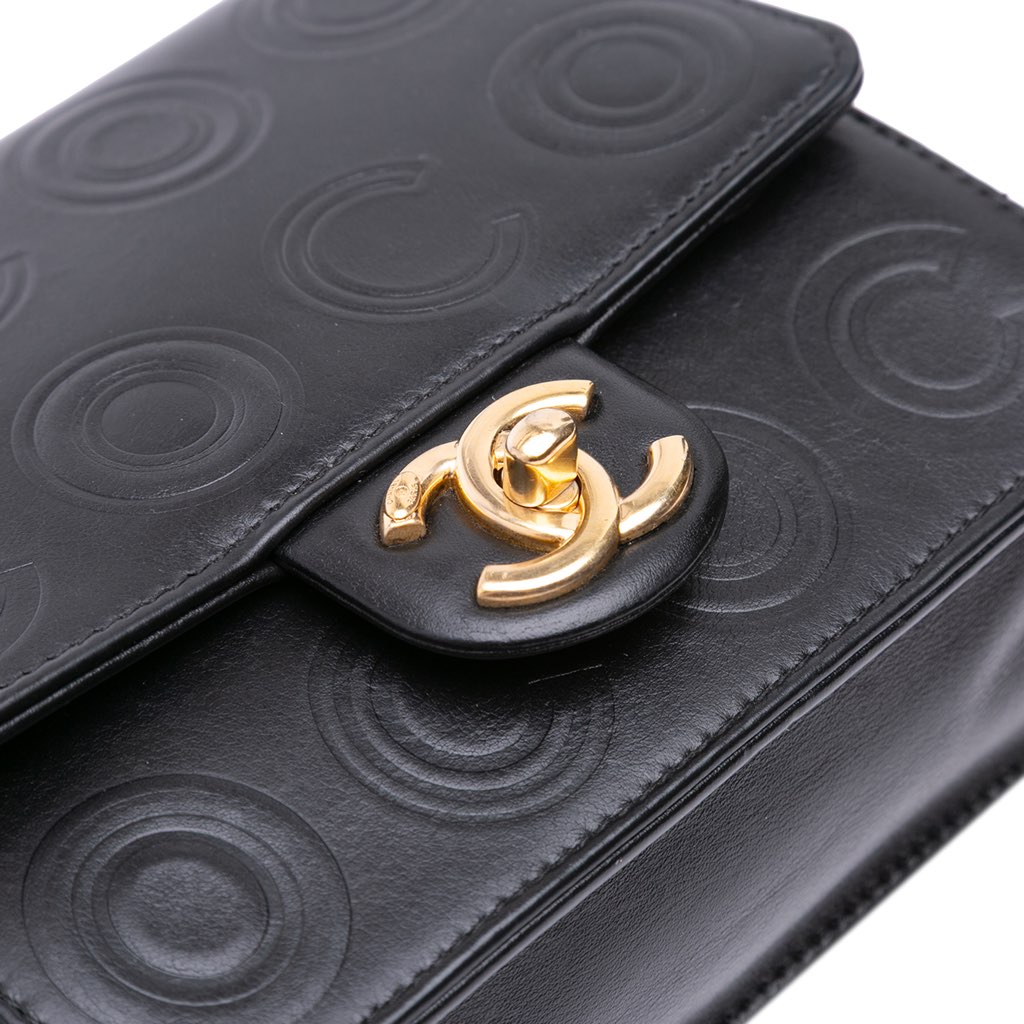 Chanel Mini Square Calfskin Coco Embossed Flap - Detail 2