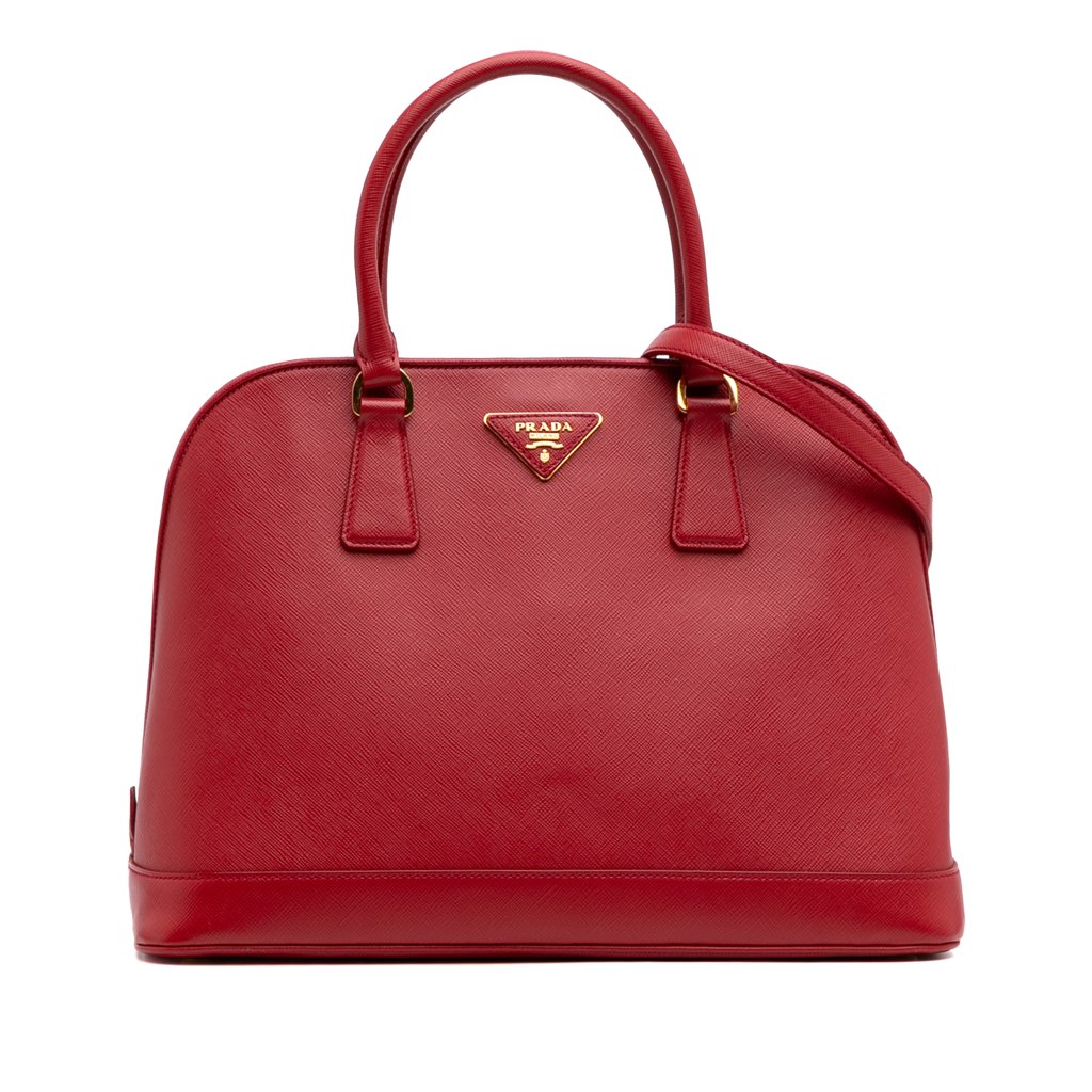 Prada Medium Saffiano Lux Open Promenade Satchel