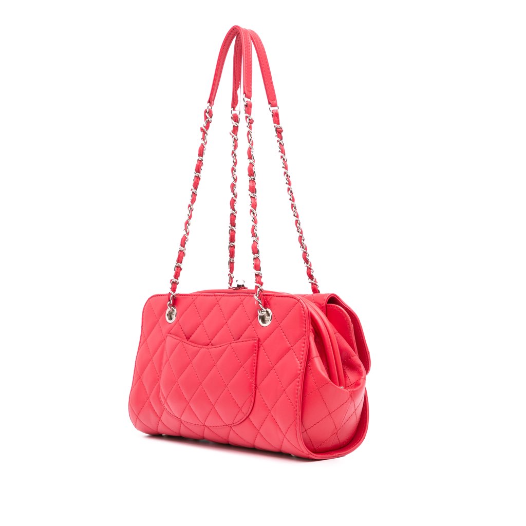 Chanel CC Quilted Lambskin Kisslock Frame Flap Tote - 2