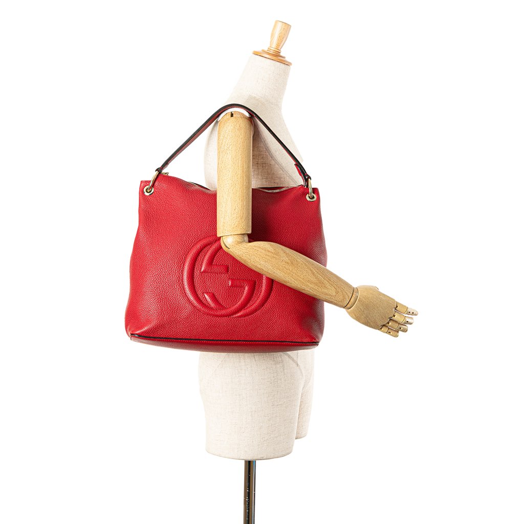 Gucci Large Pebbled Calfskin Soho Convertible Hobo - Image 16