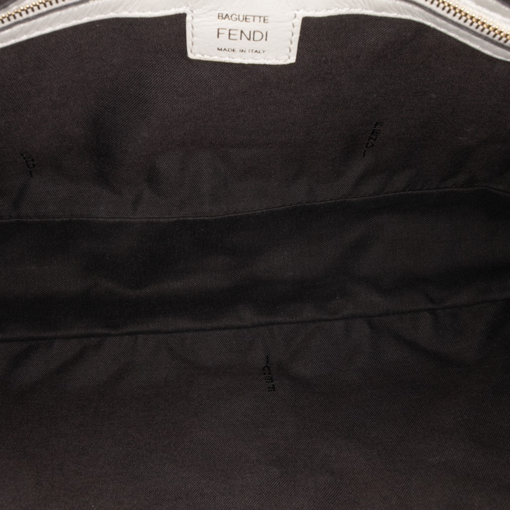 Fendi Large Zucca Embossed Leather Baguette Satchel - 4