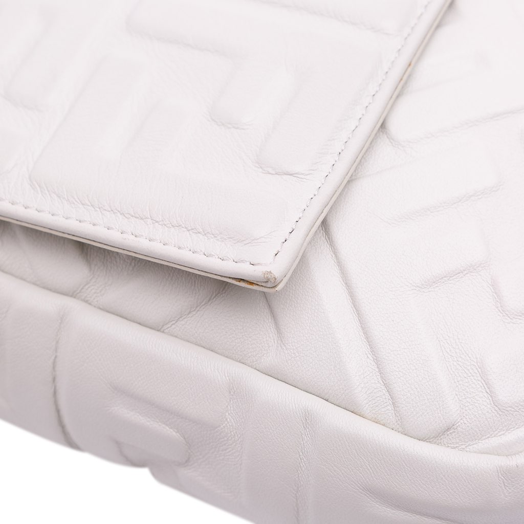 Fendi Large Zucca Embossed Leather Baguette Satchel - Detail 2