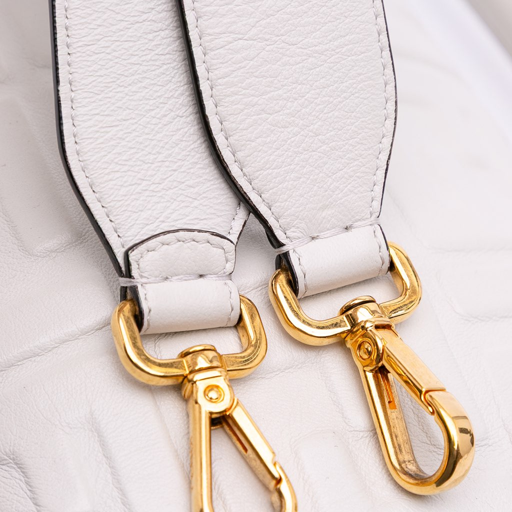 Fendi Large Zucca Embossed Leather Baguette Satchel - Image 11