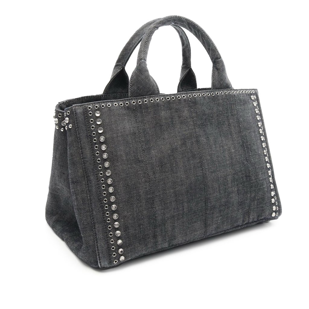 Prada Denim Canapa Bijoux Satchel - 2