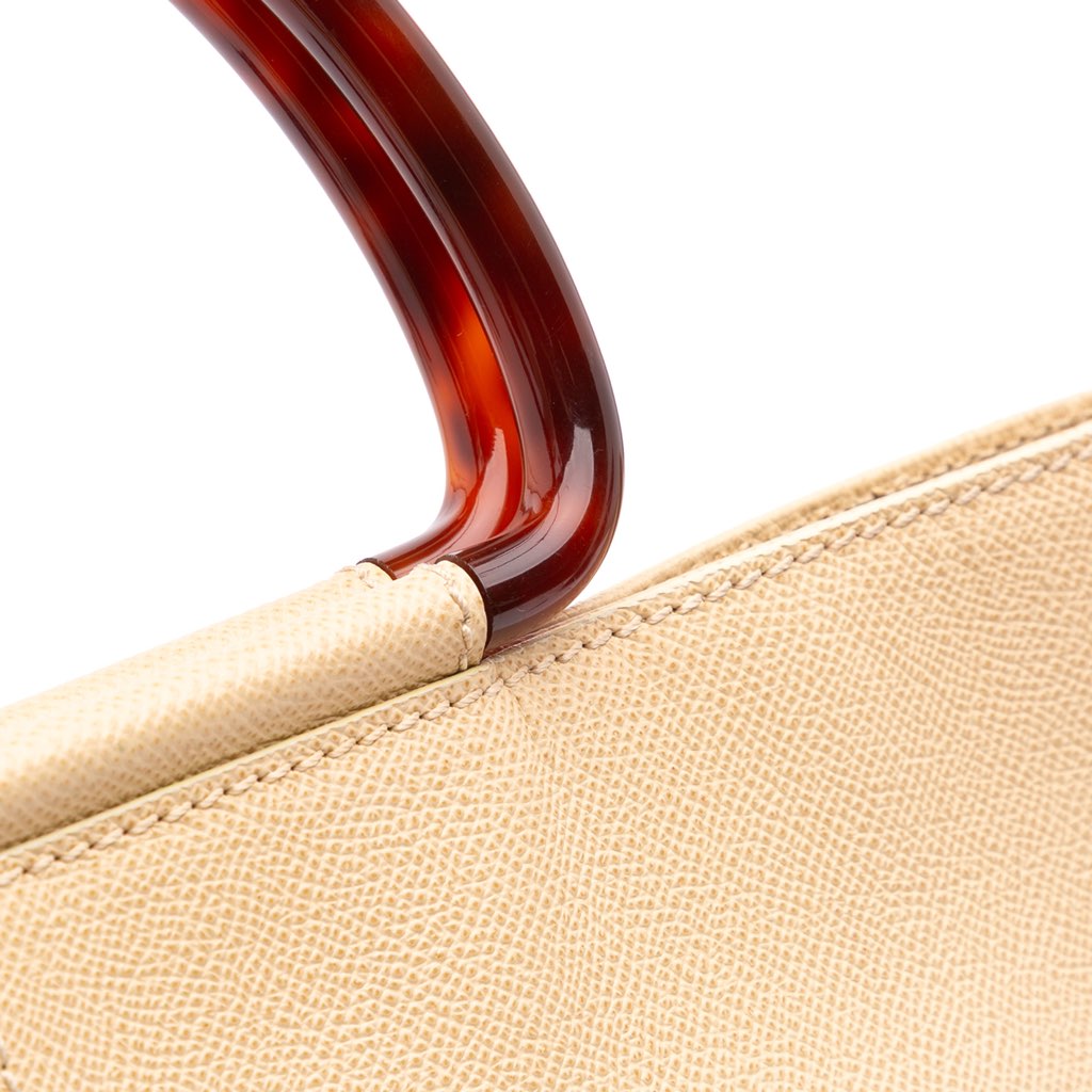 Chanel Grained Calfskin Tortoise Top Handle Tote - Image 11