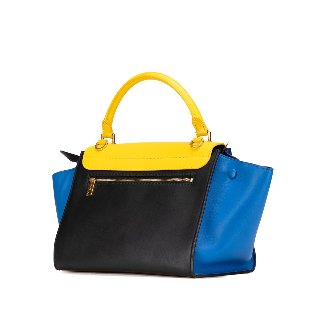 Celine Small Tricolor Leather Trapeze Satchel - 2
