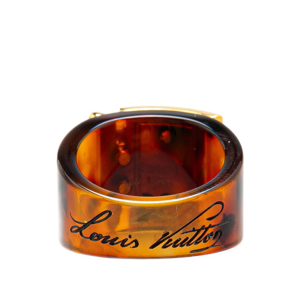 Louis Vuitton Gold Plated and Resin LockMe Ring - 3