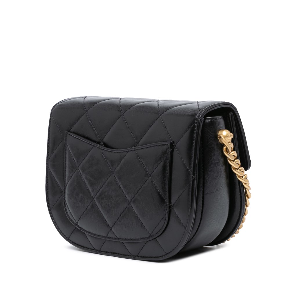 Chanel CC Quilted Calfskin Round Moon Messenger Flap - 2