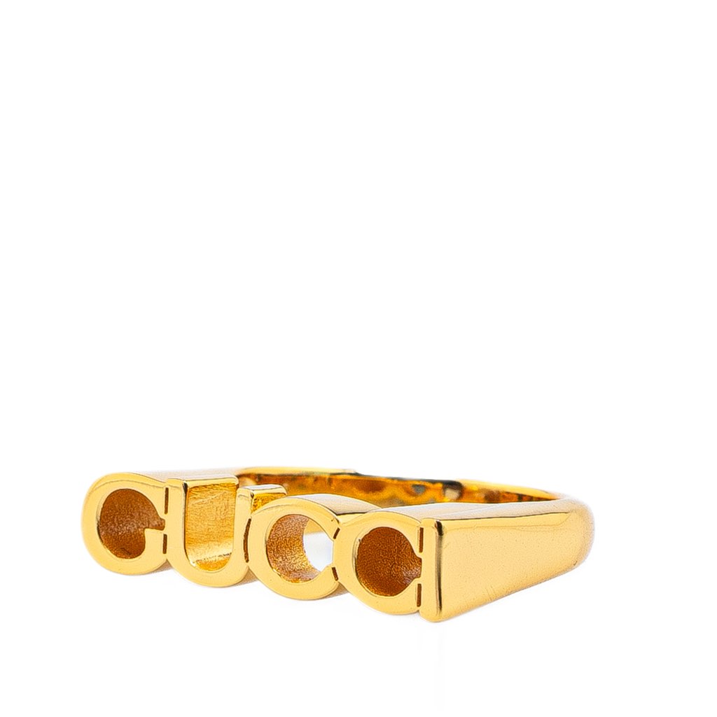 Gucci Gold Plated GUCCI Letter Ring - Back view