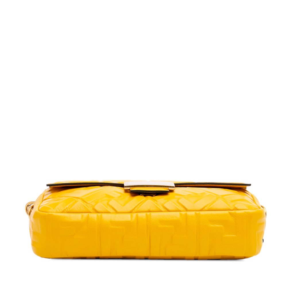 Fendi Zucca Embossed Leather Baguette Satchel - 3