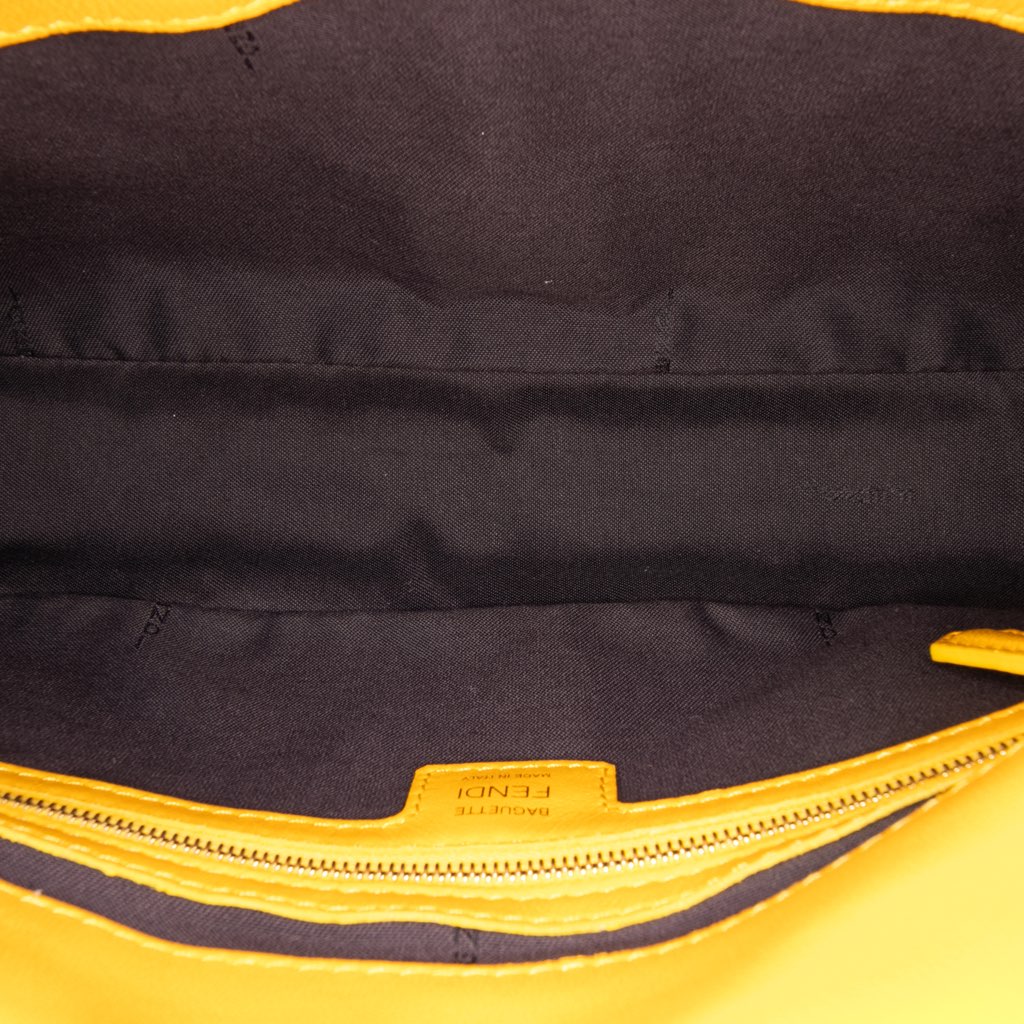 Fendi Zucca Embossed Leather Baguette Satchel - 4