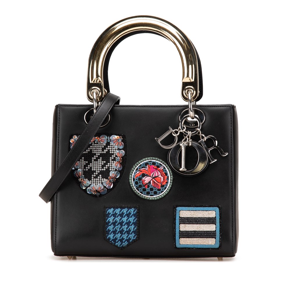 Dior Medium Calfskin Patch Embellished Lady Dior