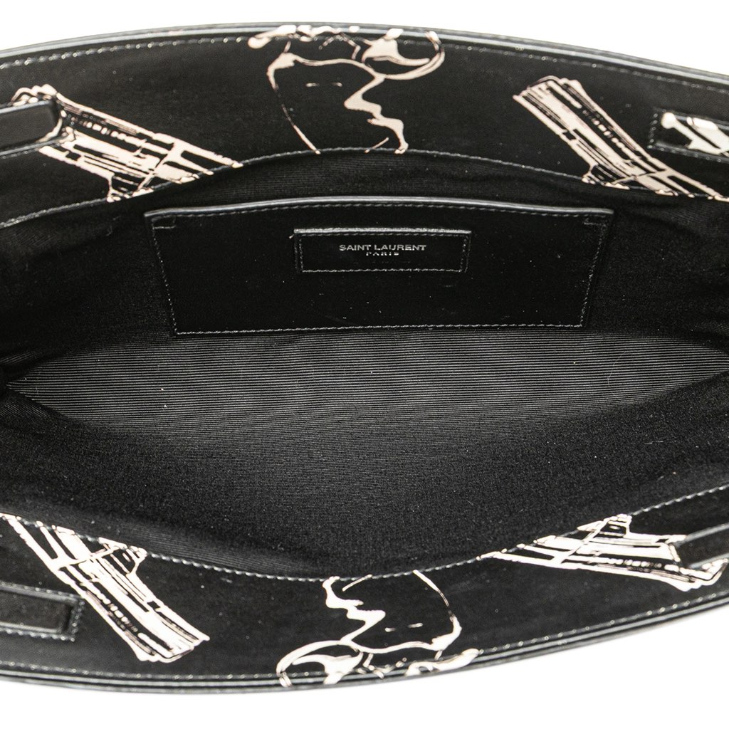 Saint Laurent Leather Gun Pop Print Clutch - 4