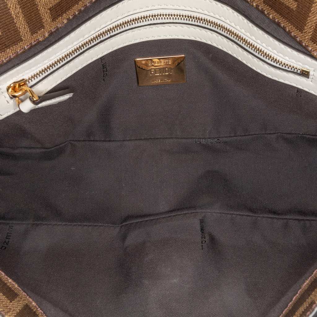 Fendi Zucca Glazed Fabric Cage Baguette Satchel - 4