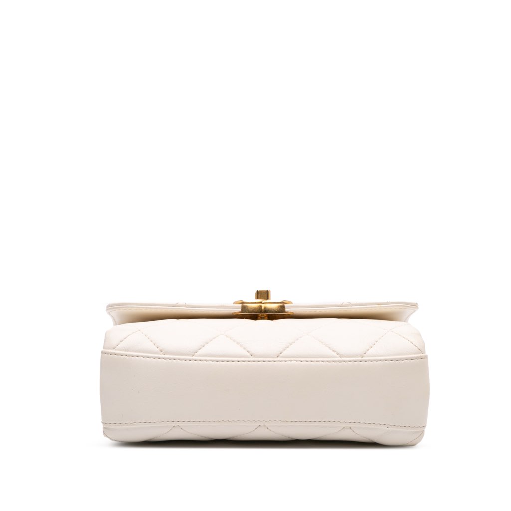 Chanel Mini Quilted Lambskin Crystal Logo Letters Chain Flap - 3